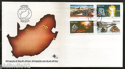 South Africa 1984 Minerals Diamond Gems Map Sc 630-33 FDC # 16316