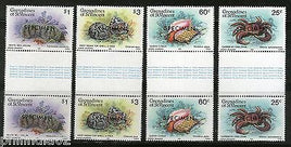 St. Vincent Grenadines 1985 Shellfish Marine Life SPECIMEN Gutter Pair MNH # 3051