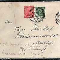 India 1938 KG V Multi Franked Cover Shimla to Hellerup Denmark # 1452-11