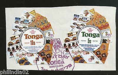 Tonga 1980 5s+10s Rowland Hill Stamp on Stamp Odd Shaped Set Used # 1625