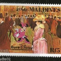 Maldives 1992 Euro Disney Resort, Paris Mickey Dancing Painting Cartoo MNH # 3199