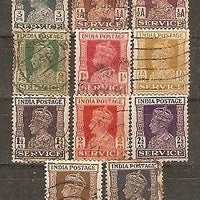 India 1939-42 KGVI Service Series PhilaO143-50 Used Set # 2853