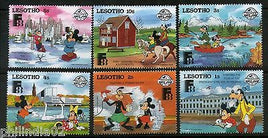 Lesotho 1988 Mickey Mouse Minnie Goofy Donald Sc 640-45 Walt Disney MNH 1666