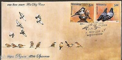 India 2010 Pigeon & Sparrow Phila-2615-16 FDC