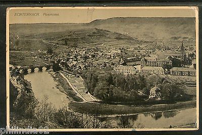 Luxembourg 1933 Echternach Panoramic View Bridge Used View Post Card UK to India