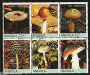 Angola 2000 Mushroom Tree Plant Orchid Flora Setenant BLK/6 Cancelled # 13500