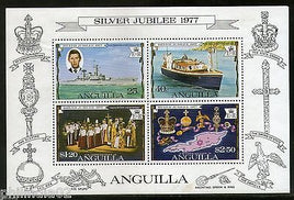 Anguilla 1977 Silver Juiblee Queen Elizabeth II Charles M/s Sc 274a MNH # 6094