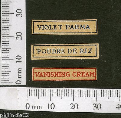 India 1950's Vanishing Cream X3 Print Vintage Perfume Label Multi-colour # 4010B