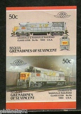 St. Vincent Gr. Bequia 1987 Krauss-Maffei 1961 USA Locomotive Sc 24 Imperf MNH
