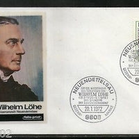 Germany 1972 Wilhelm Lohe Painter Painting Art Sc 1087 Profile Cachet FDC #13034