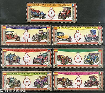 Guinea Equatorial 1972 Classic Vintage Cars Transports 7v Set Cancelled # 6334A