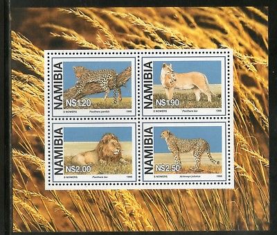 Namibia 1998 Big Cats Lion Leopard Wildlife Animals Fauna Sc 881a M/s MNH # 7639