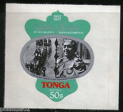 Tonga 1977 50s Queen Salote in Coronation Odd Shaped Die Cut Sc 395 MNH # 1721