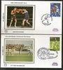 Great Britain 1980 Sport Cricket Boxing Football Athletic Benham Silk FDCs 13309
