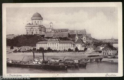 Hungary 1928 Esztergom Basilica Riverside View Picture Post Card to Finland #203