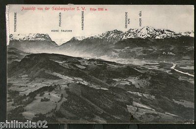 Austria 1908 Gaisbergspitze Mountain Ht.1286m View Picture Post Card to Denmark