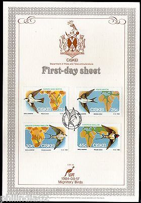 Ciskei 1984 Migratory Birds Maps Nests Wildlife Animals Sc 73-6 FD Sheet #15048I