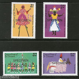 St. Vincent Grenadines 1985 Traditional Dances SPECIMEN Sc 510-13 MNH # 4095