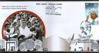 India 2017 Nobel prize Kailash Satyarthi Mahatma Gandhi Special Cover # 18442