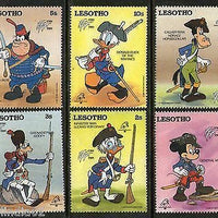 Lesotho Walt Disney Animation Cartoon Film Mickey Mouse Donald Duck 6v MNH# 1515