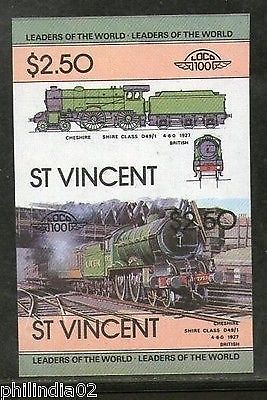 St. Vincent 1983 Cheshire British Locomotive Transport Sc 705 Imperf Pair MNH