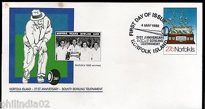 Norfolk Is. 1982 Bounyt Bowling Tournament Postal Stationery Env. FD Canc #16409