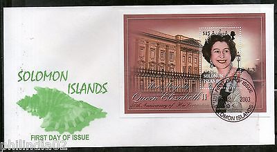 Solomon Islands 2003 QE II Coronation 50th Anni. Sc 967 M/s on FDC # 6480