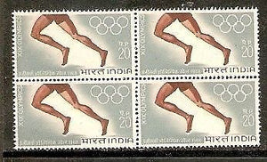 India 1968 XIX Olympic Games Mexico Phila-467 BLK/4 MNH