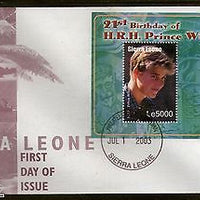 Sierra Leone 2003 Prince William 21st Birth Day Sc 2637 M/s on FDC # 6057