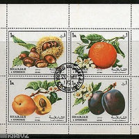 Sharjah - UAE 1972 Fruits & Flower Flora Plant Sheetlet Cancelled # 8113