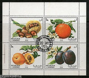 Sharjah - UAE 1972 Fruits & Flower Flora Plant Sheetlet Cancelled # 8113