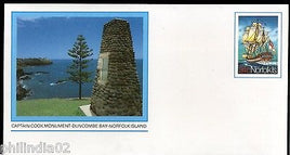 Norfolk Is. Cook Monument - Duncombe Bay Postal Stationery Envelope Mint # 16037