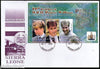 Sierra Leone 2003 Prince William 21st Birth Day Sc 2636 Sheetlet on FDC # 9375