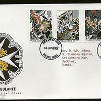 Great Britain 1987 St. John Ambulance Service Health Medical 4v FDC # 6956