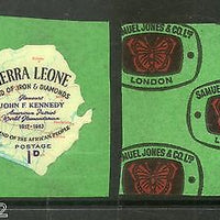 Sierra Leone 1964 1p J.F Kennedy Map Odd Shaped Self Adhesive Sc 264 MNH # 3889