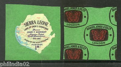 Sierra Leone 1964 1p J.F Kennedy Map Odd Shaped Self Adhesive Sc 264 MNH # 3889