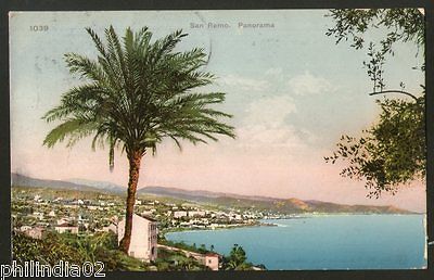 Italy 1910 San Remo Panorama to London UK View / Picture Post Card # 185