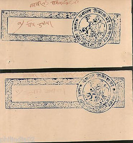 India Fiscal Badu Thikana Jodhpur State 2 diff Stamp Paper pieces T15 Revenue #B