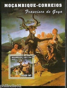Mozambique 2001 Francisco de Goya Painting Art M/s Sc 1500 Cancelled # 8029