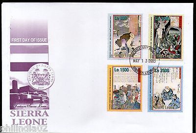 Sierra Leone 2003 Japanese Paintings by Yoshitoshi Tsukioka Sc 2615-8 FDC # 9725