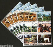 Angola 2000 Hunting Dogs Animals Wild Life Setenant BLK/6 Cancelled x5 # 13486