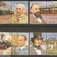 Nevis 1985 Locomotive Railway Engineers Train Transport 4v MNH