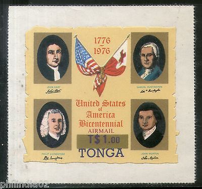 Tonga 1976 $1 American Bicentennial Surcharge Sc C237 Odd Shaped Die Cut MNH 355