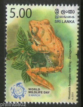Sri Lanka 2014 Wildlife Day Mountain Bourglass Tree Frog Amphibian MNH # 4764