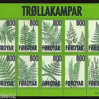 Faroe Islands 2008 Ferns Tree Plant Sc 505 Sheetlet of 10v MNH # 7640