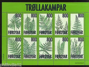 Faroe Islands 2008 Ferns Tree Plant Sc 505 Sheetlet of 10v MNH # 7640