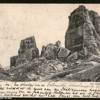 Austria 1908 Italy Ampezzo The Five Rocks View Picture Post Card to Holland #220