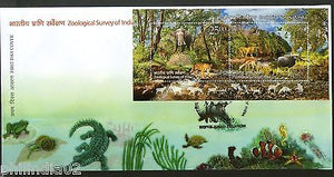 India 2015 Zoological Survey Wildlife Elephant Tiger Lion Peacock Bird M/s FDC