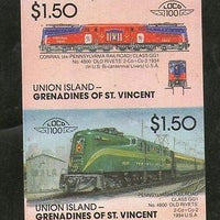 St. Vincent Gr. Union 1987 Class GG1 Old Rivets USA Locomotive Sc 51 Imperf MNH # 3415