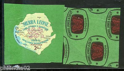 Sierra Leone 1964 2sh Worlds Fair Map Odd Shaped Self Adhesive Sc 262 MNH # 2064